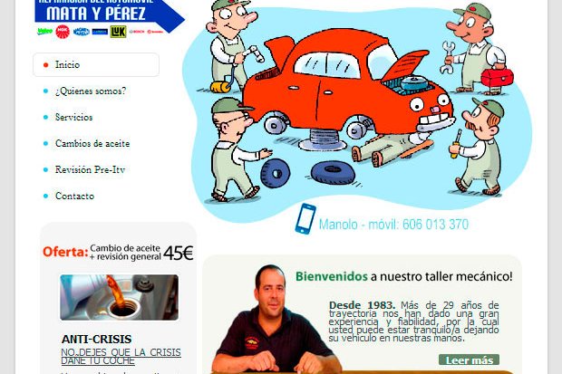 Diseño web Marbella. Taller mecánico en Marbella