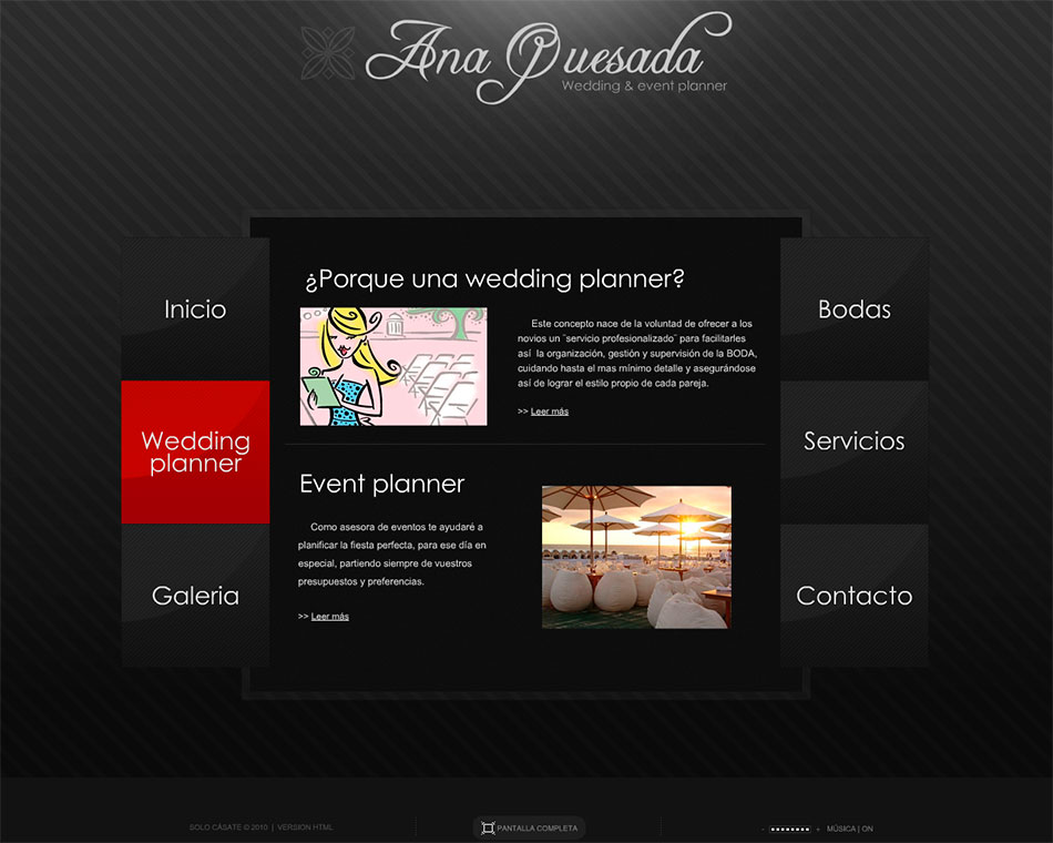 Marbella web design. Wedding planner.