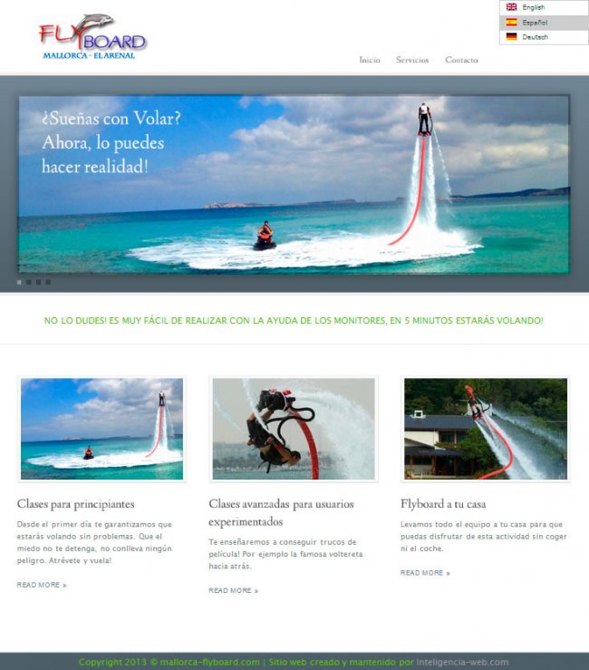 Diseño web Marbella. Fly board