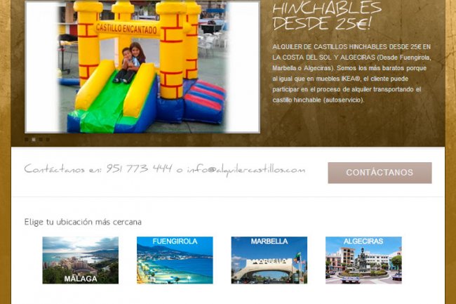 Diseño web Marbella. Alquiler de castillos hinchables en la costa del sol