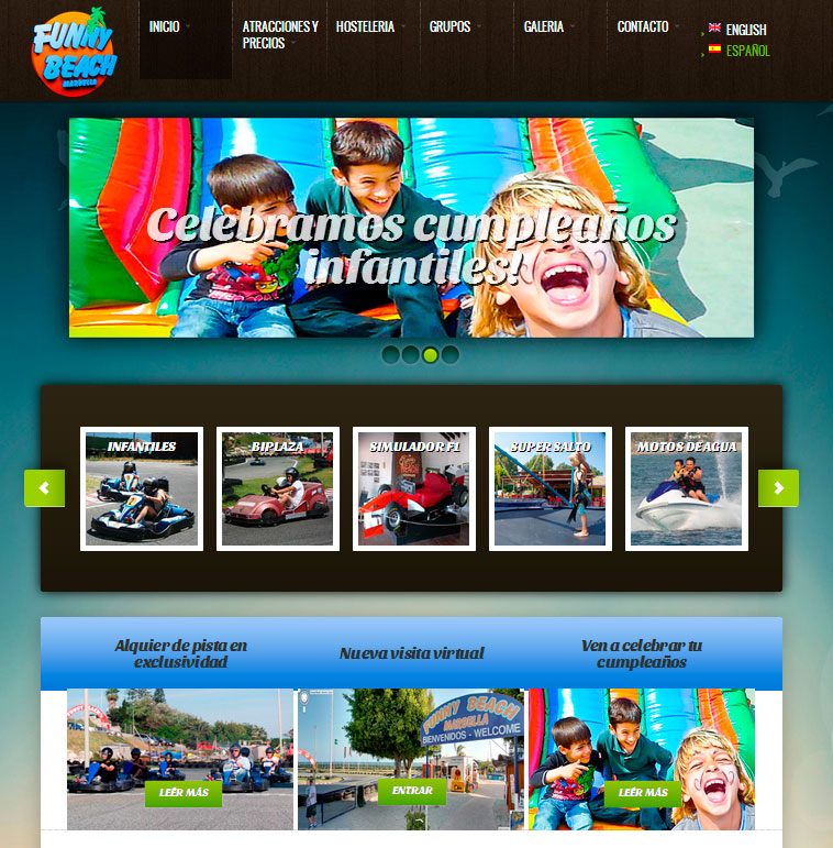 Diseño web Marbella. Parque de atracciones en Marbella