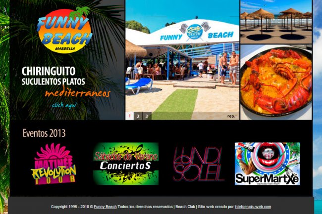 Marbella web design. Beach Club en Marbella