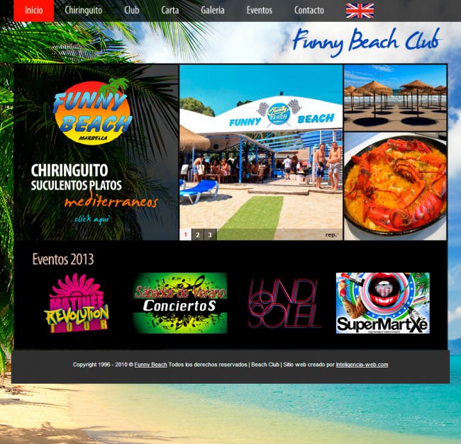 Diseño web Marbella. Beach Club en Marbella