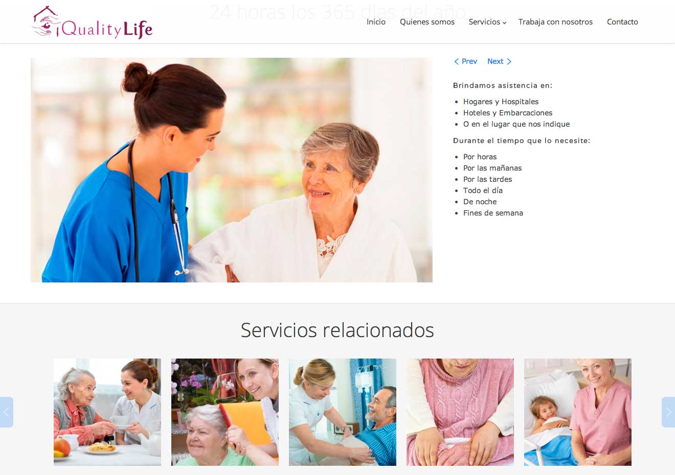 Marbella web design. Auxiliary nursing services