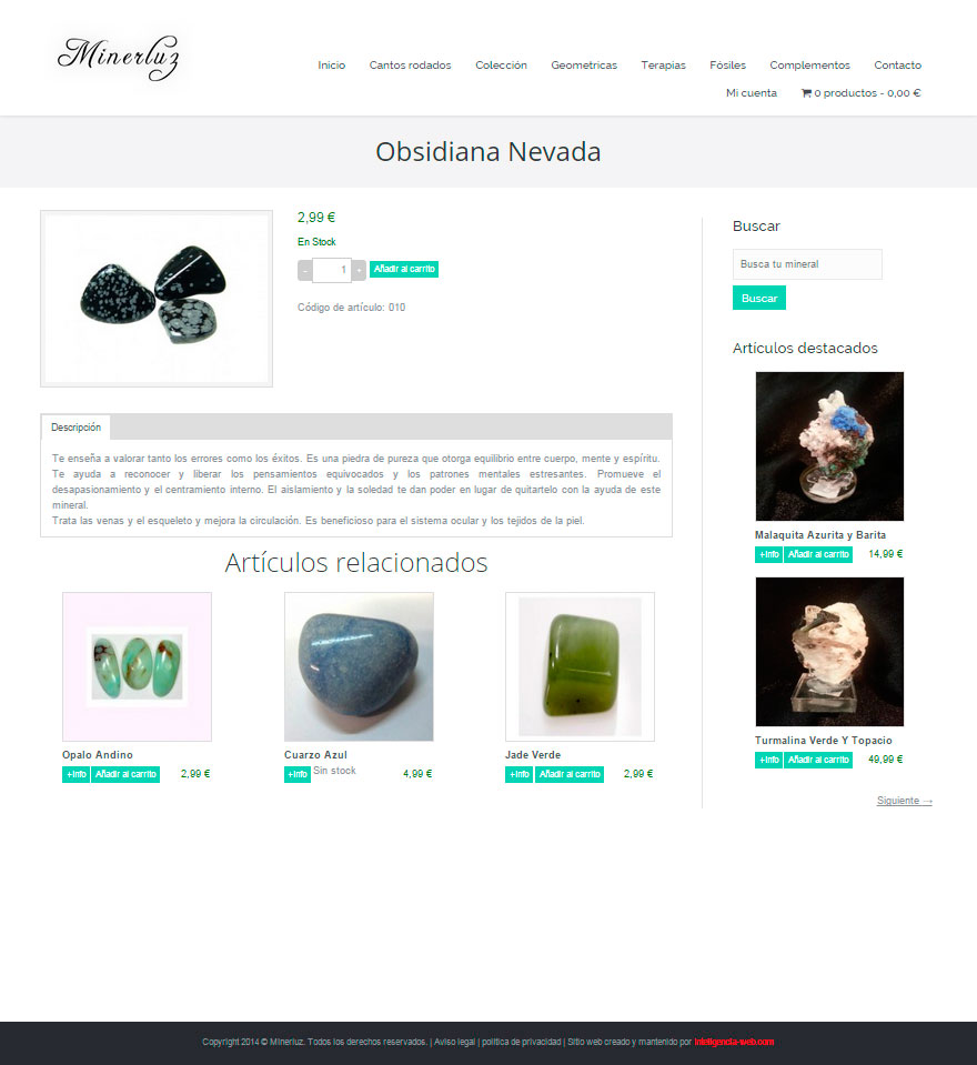 Diseño web Marbella. Tienda online de minerales