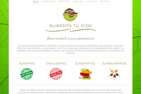 Tienda Online, Página principal